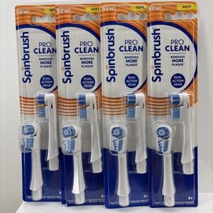 Spinbrush Pro Clean Replacement Brush Heads Lot of 4 Packs 8 Heads New Sealed
